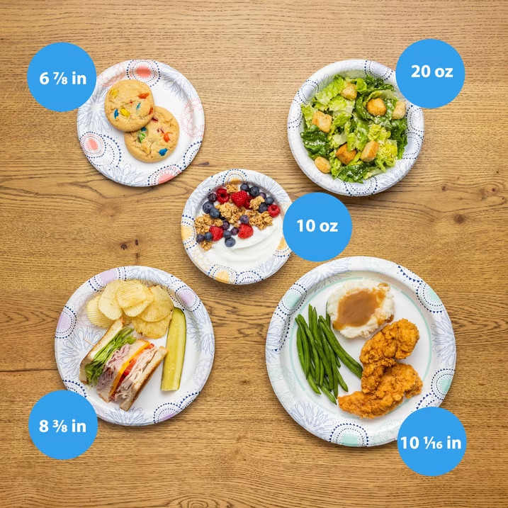Great Value 8.5″ Everyday Disposable Paper Plates, 100 Count