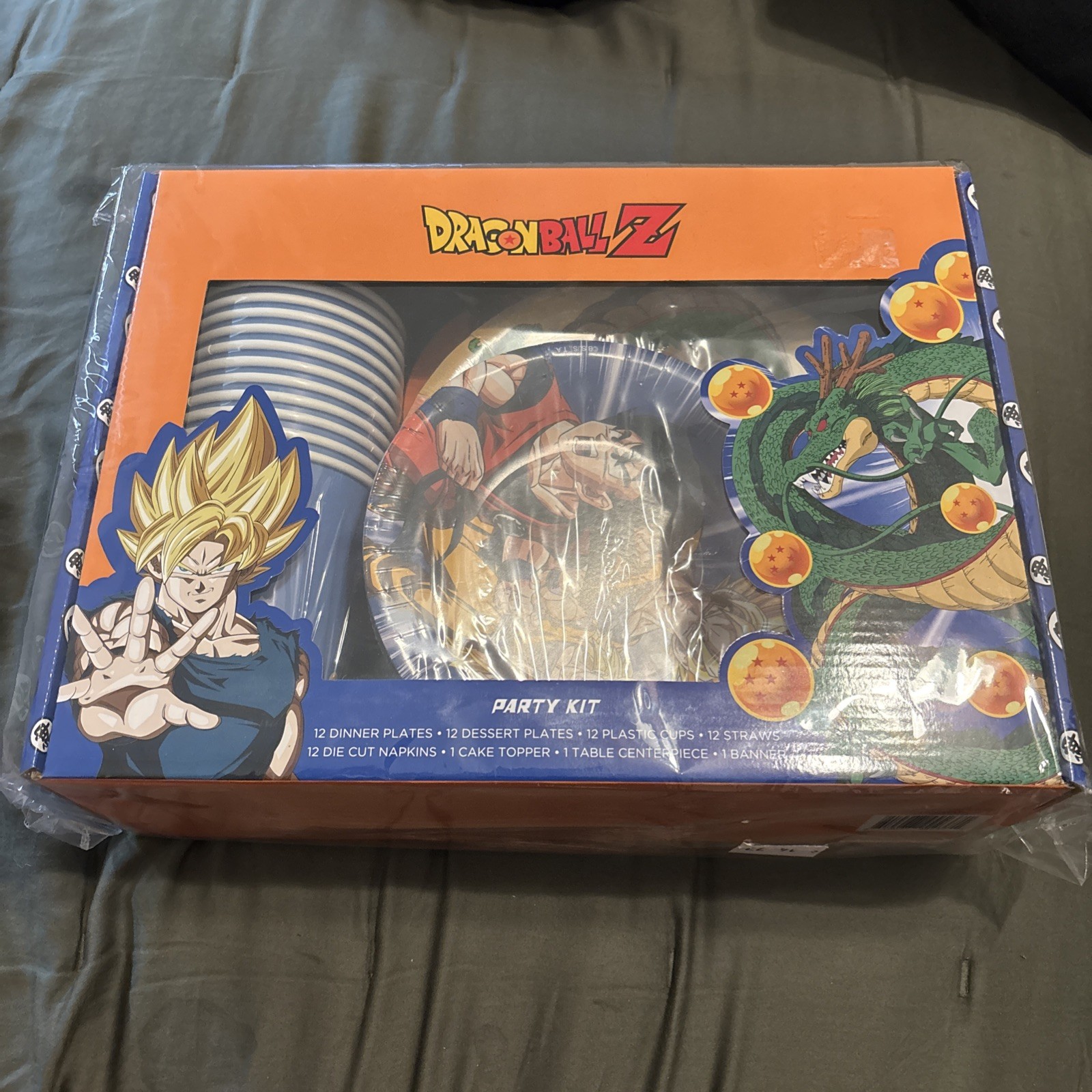 Dragon Ball Z Party Kit Sealed Anime Plates Cups Banner Napkins Cake Topper