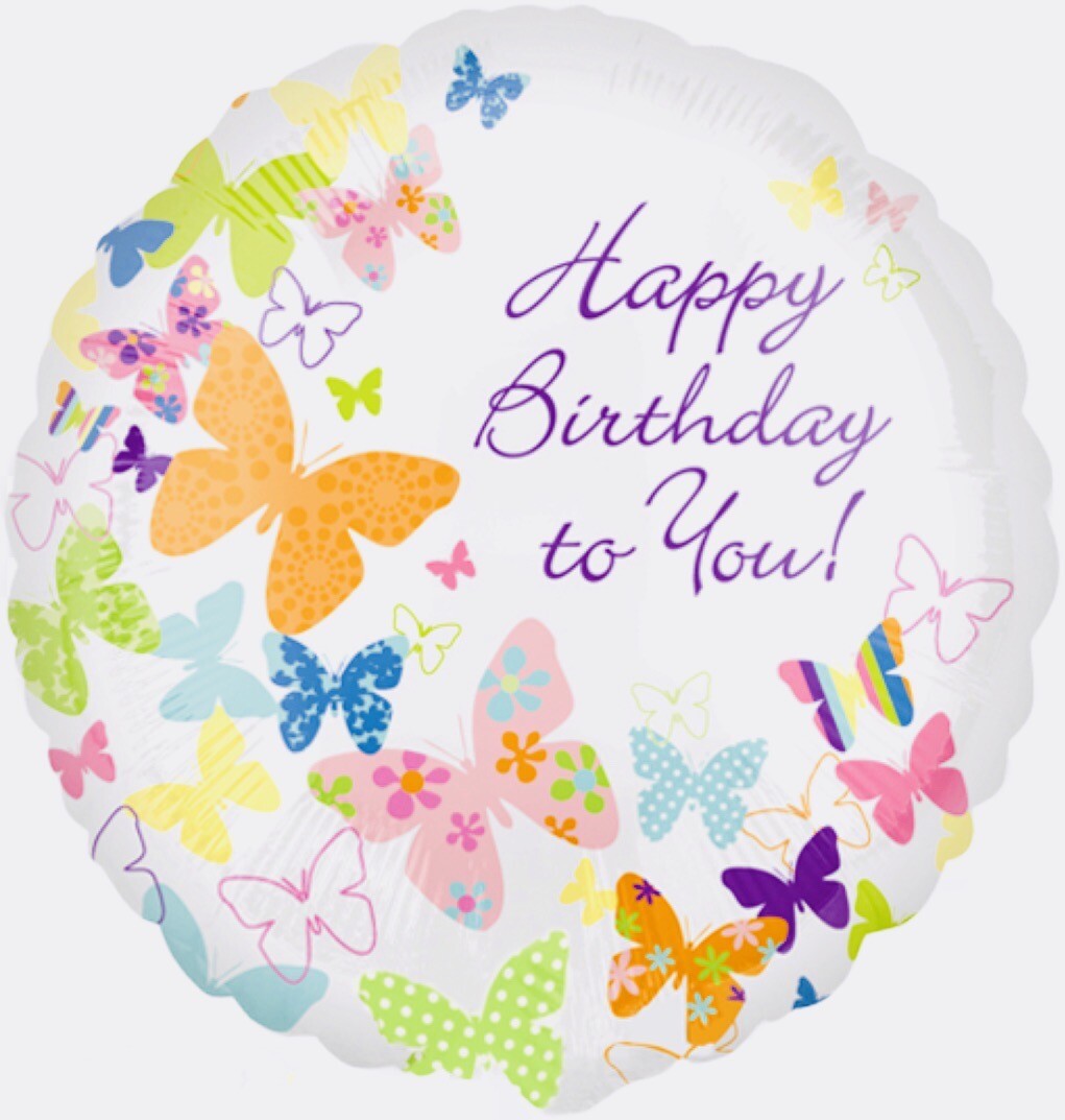 Happy Birthday 18″ Girl Mom Butterfly Foil Mylar Birthday Party Balloons B
