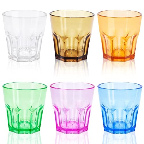 Plastic Drinking Glasses Set of 6, Unbreakable Coloured 6pc-6color-160ml/5.4oz