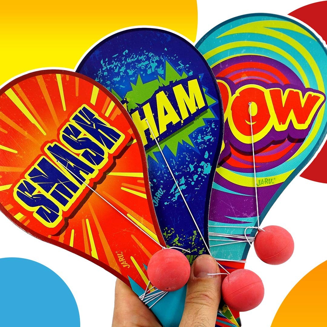 WoodenPaddle Ball with String Pack of 3 Vintage Retro Toys Paddle Ball Set | …