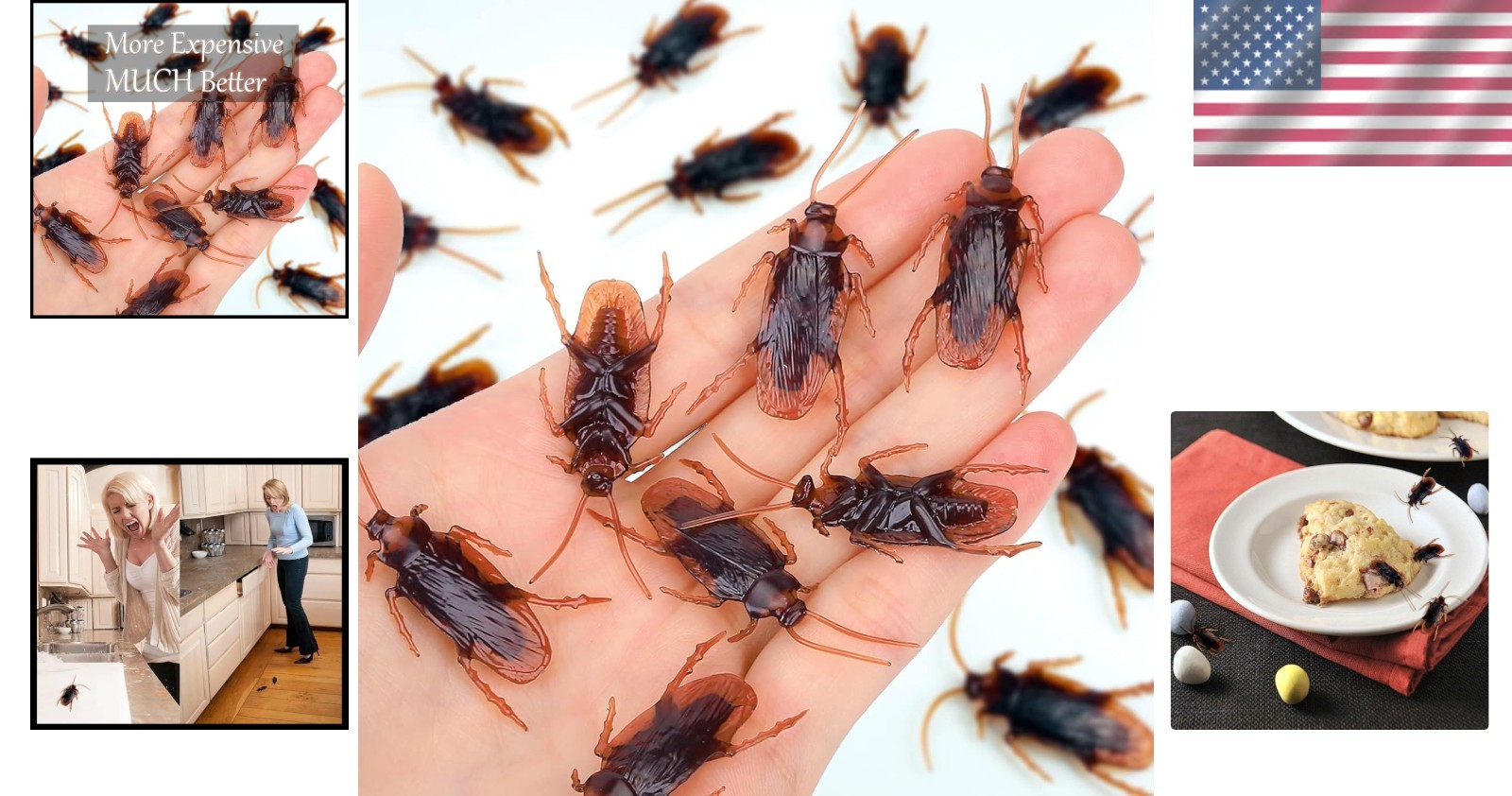 15PCS Faux Cockroaches – Perfect for Pranks and Party Decorations