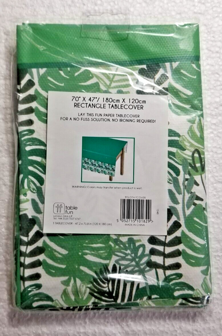 Tropical Palm Leaf Table Cover Table Fun London 70″ X 47″ Any Occasion Green