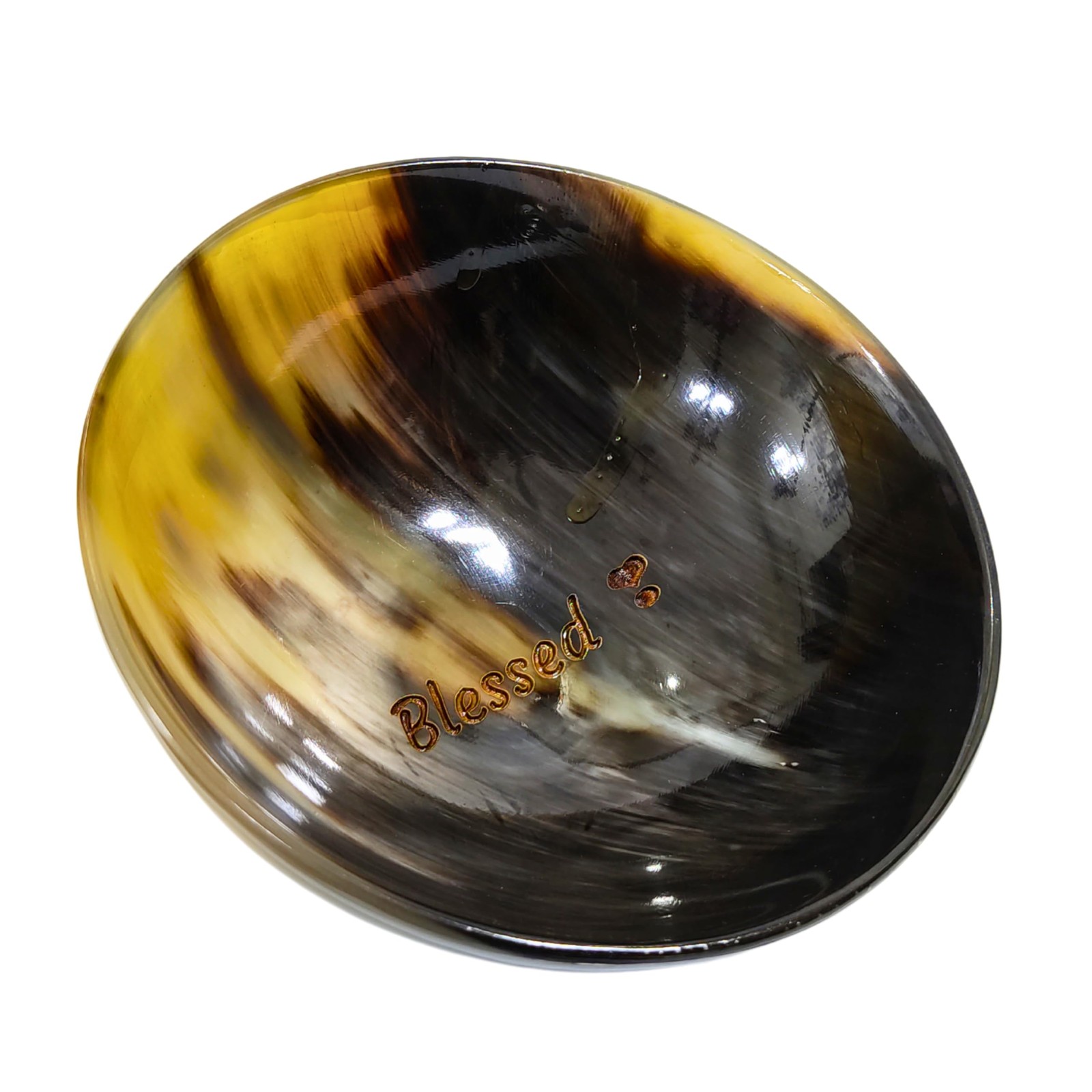 AYZCORP Engraved (Blessed) Horn Bowl – Modern, Contemporary – 5′ Round X 2′ deep