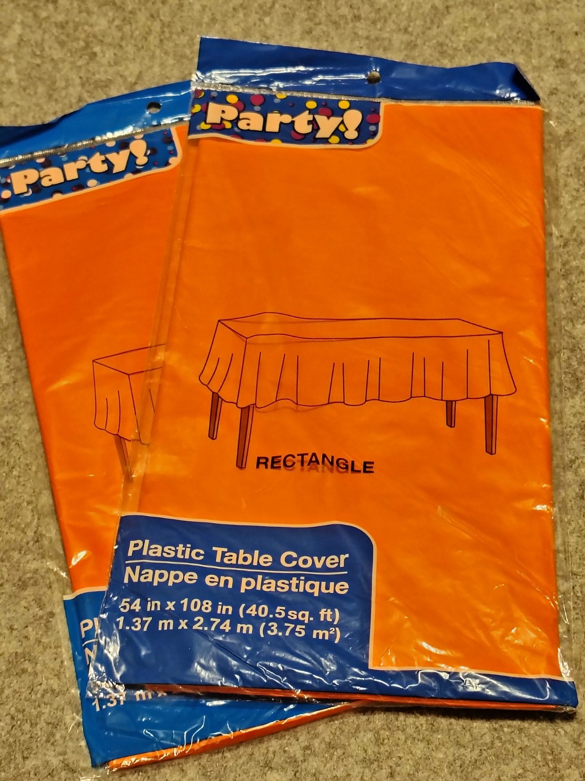 Plastic Rectangle 54 x 108 Table Cover PArty Supply Red Blue Oraange Pink Purple