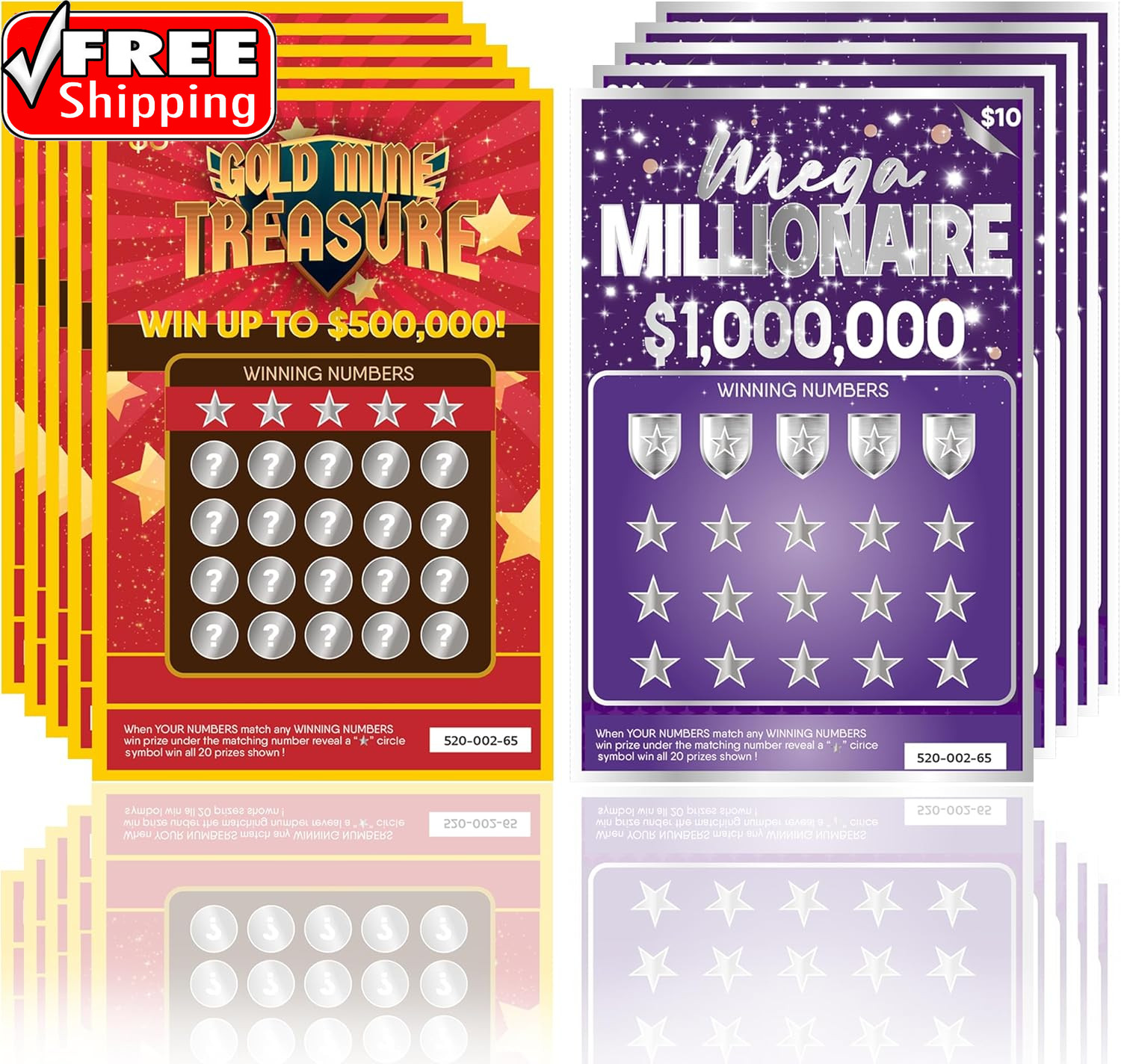 ® 10 Fake Lottery Tickets and Scratch off Cards That Look Real – Winning $1M and