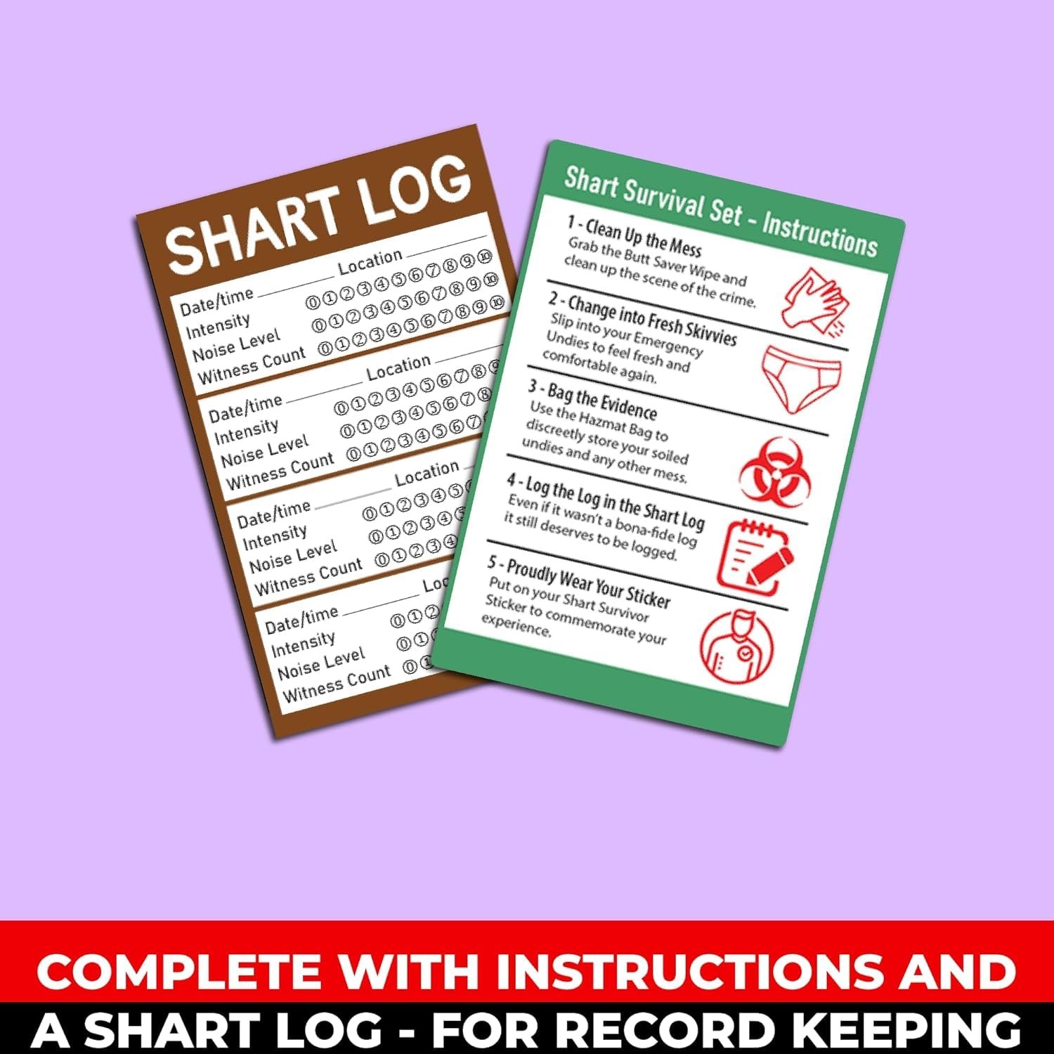Shart Survival Set – Funny Gag Gift 2024 Boyfriend Gifts Includes Disposable
