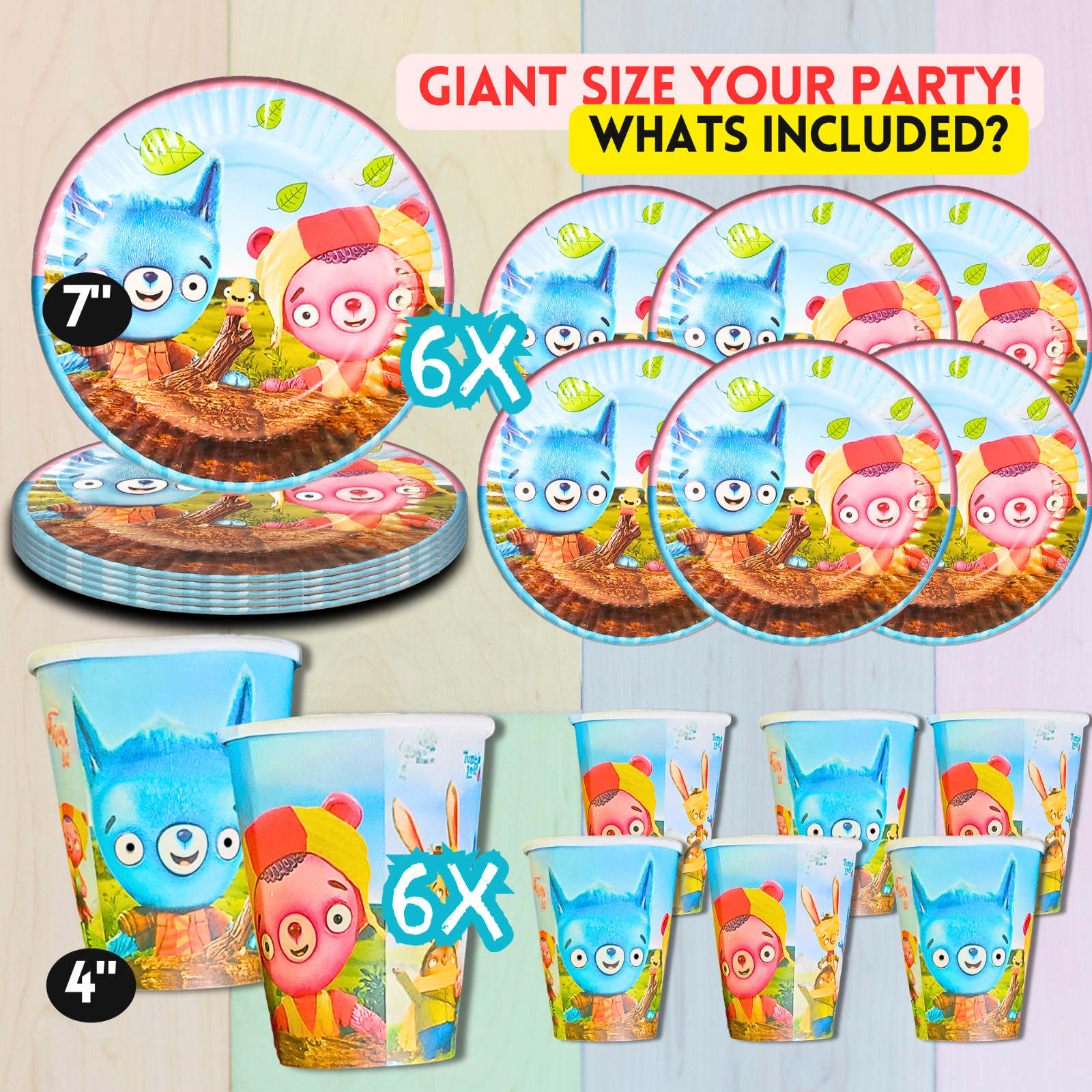 TUMBLE LEAF PARTY SUPPLIES BIRTHDAY DECORATION BALLOON TABLEWARE SWIRL DISPlaY