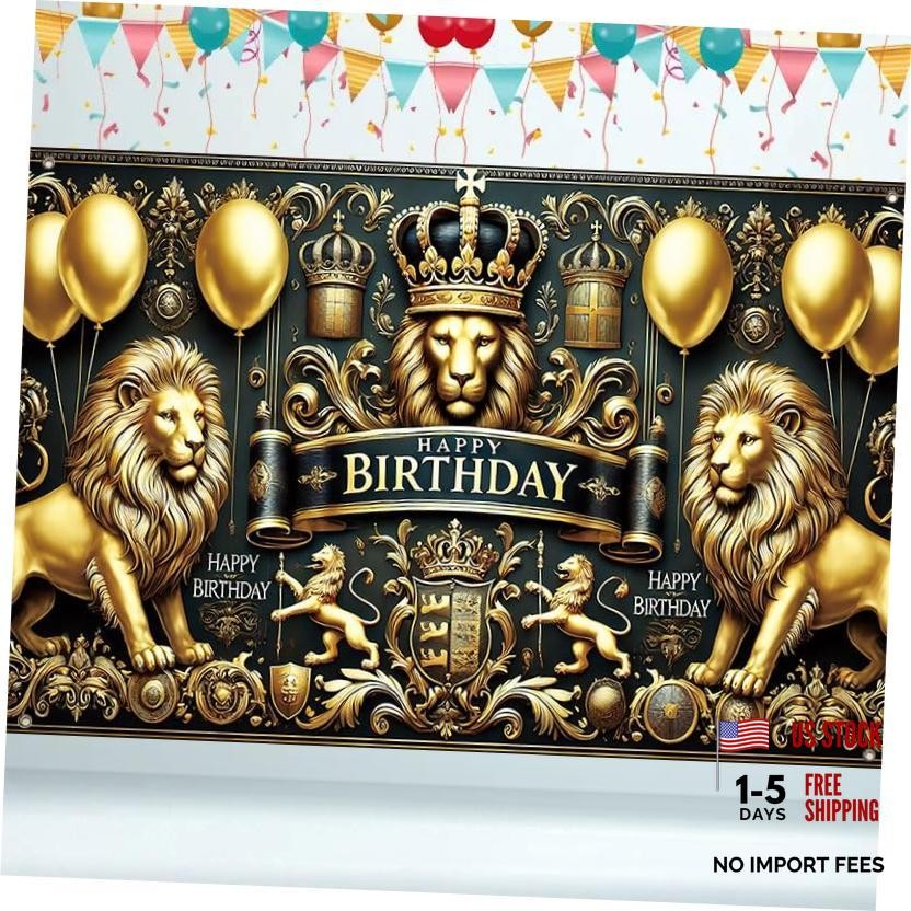 Black and Gold Party Decorations Banner 71×43 Inch, Large multicolored#524