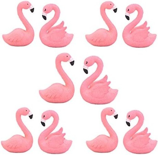 10 Pcs Mini Flamingo Cupcake Toppers – Perfect for Easter & Bridal Events