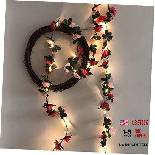 30LED Artificial Flower Rose String Lights, 9.84ft Battery Rose Flower