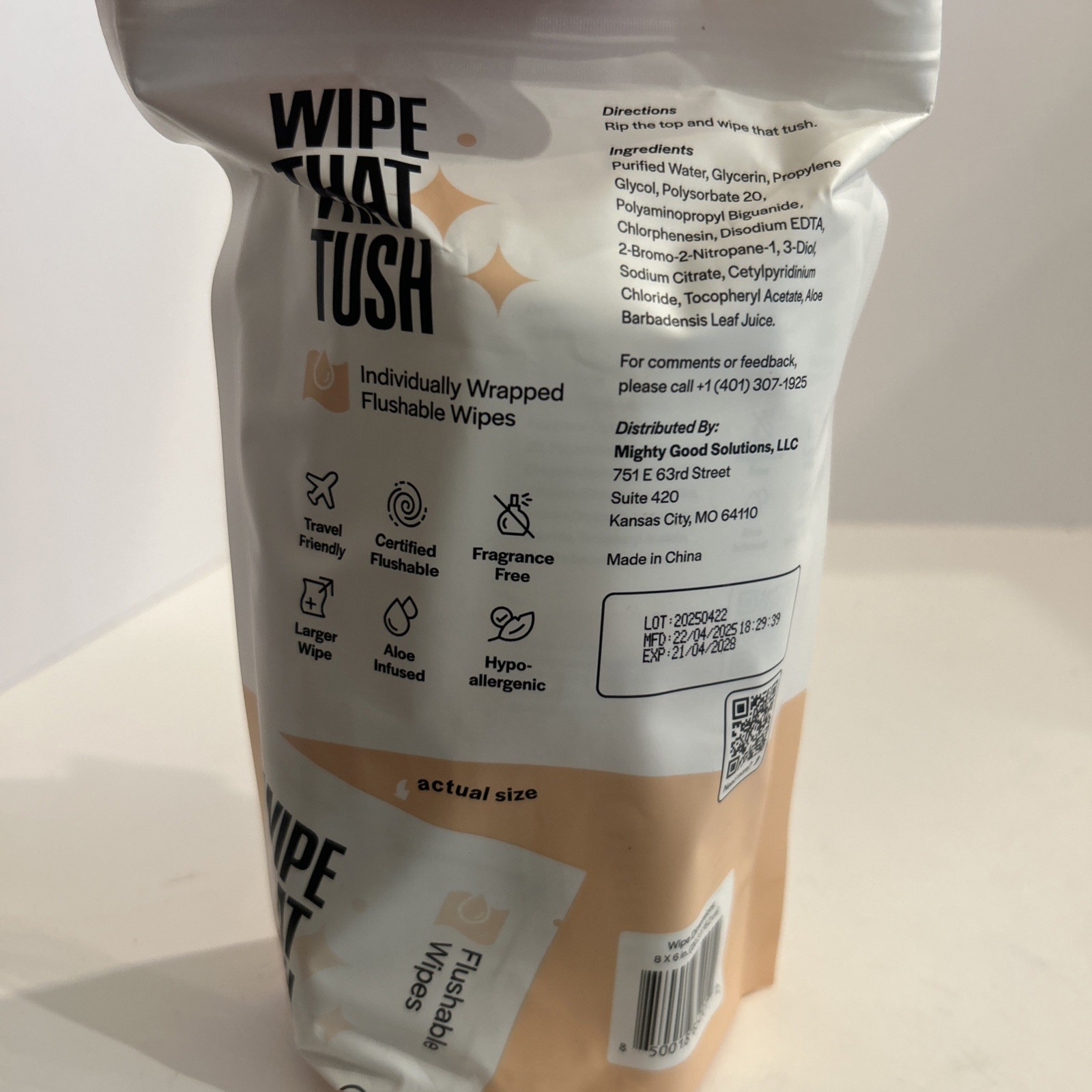 Wipe That Tush On-The-Go Flushable Wipes – 1 Pack of 30 Individually Wrapped Wip