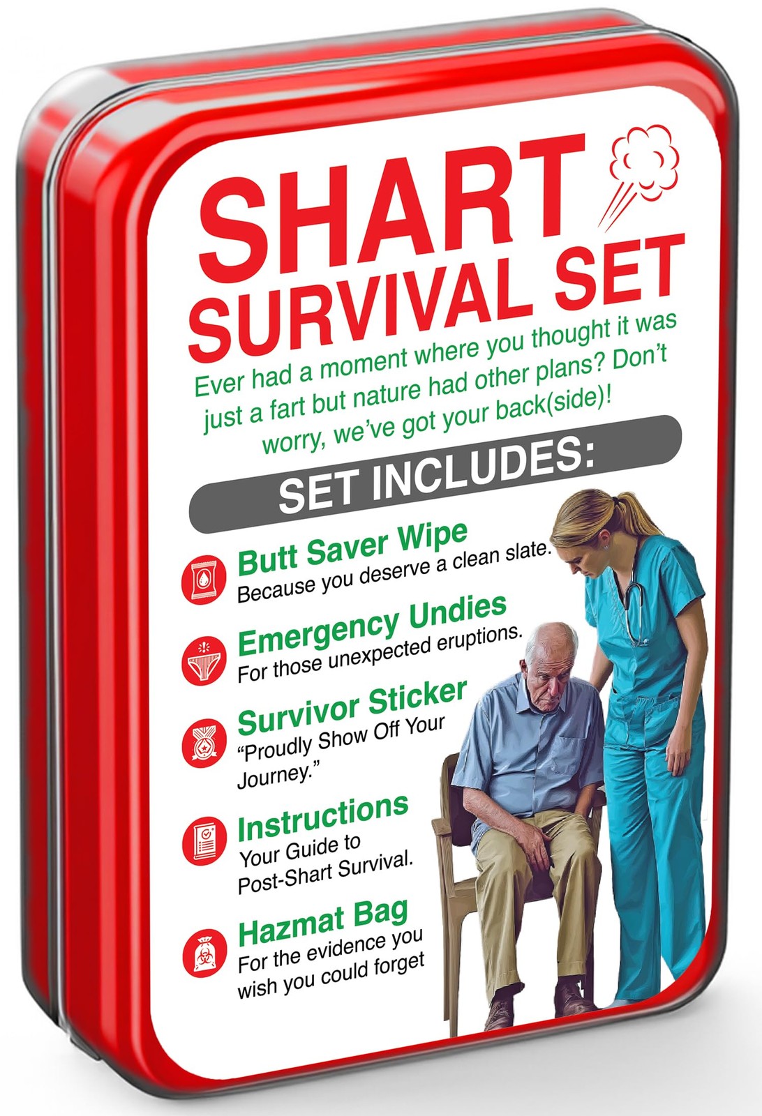 Shart Survival Set – Funny Gag Gift 2024 Boyfriend Gifts Includes Disposable