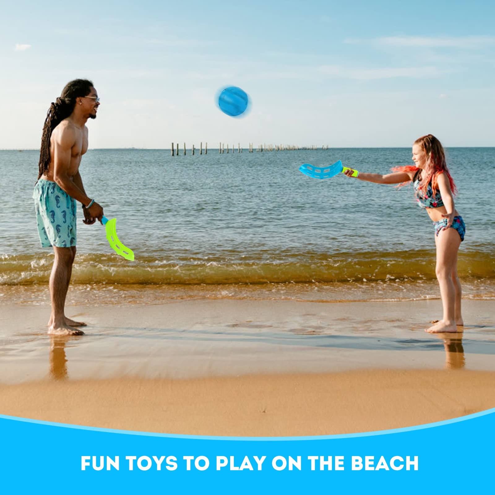 Scoop Toss Set – Outdoor Kids’ Game with Rackets and Balls for Beach Fun