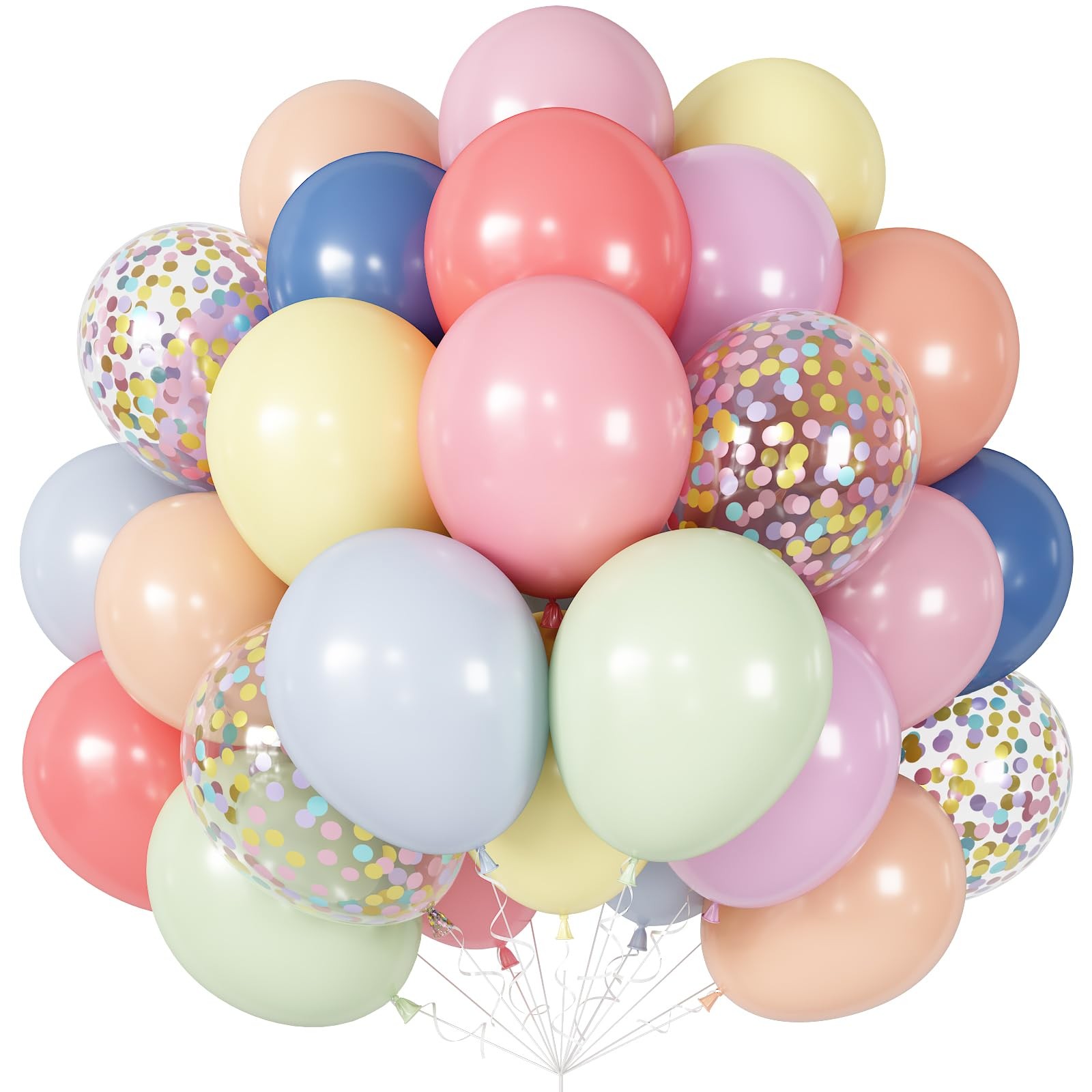 Pastel Balloons 60pcs 12 Inch Macaron Pastel Pink Blue Yellow Mint Lavender R…