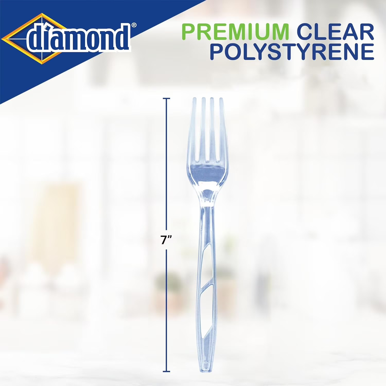 Diamond All Occasion Clear Plastic Disposable Cutlery, 288 Count Forks