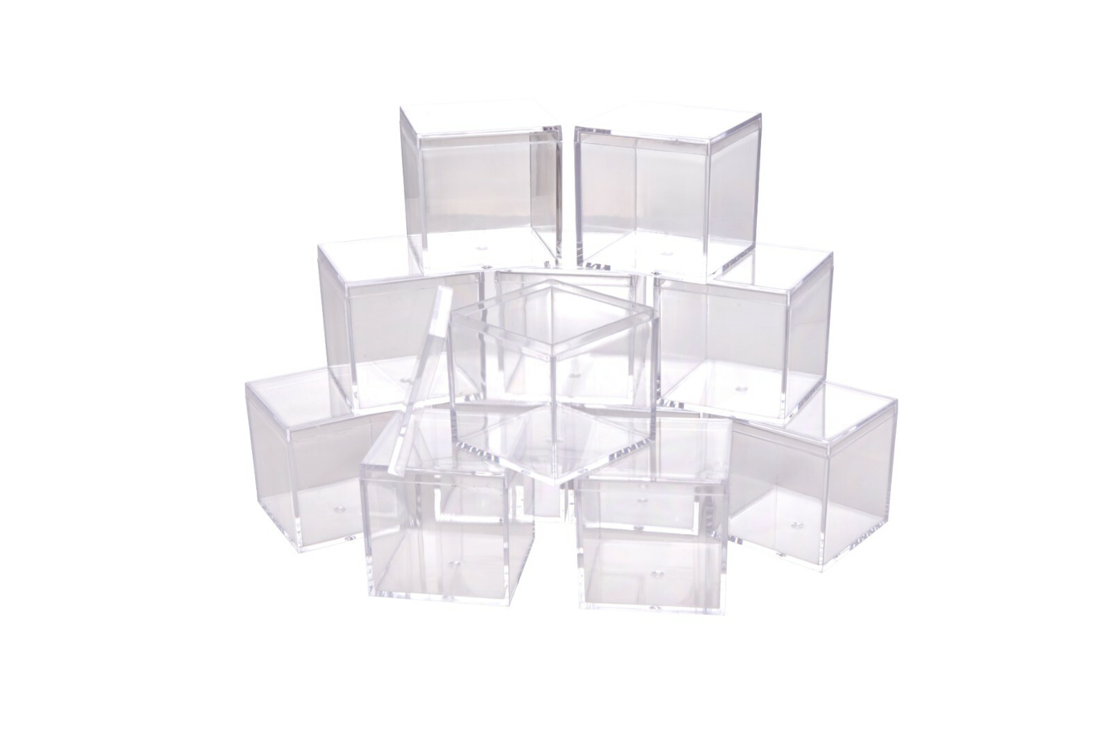 Clear Acrylic Square Cube Candy Box Boxes 2X2X2 Inches – Set of 12
