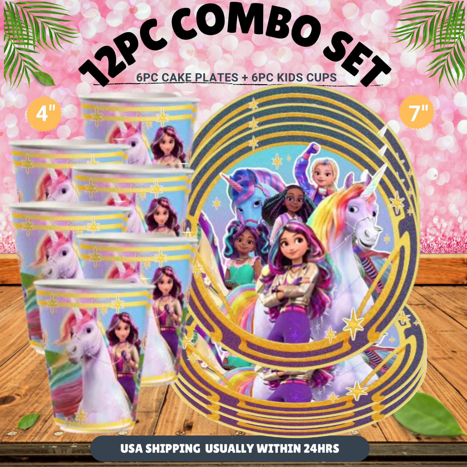 UNICORN ACADEMY PARTY SUPPLIES BIRTHDAY DECORATION BALLOON TABLEWARE SWIRL