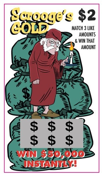 PRANK LOTTERY TICKETS- 20 Fake Lottery Tickets Christmas 4 Designs-HUMBUG!