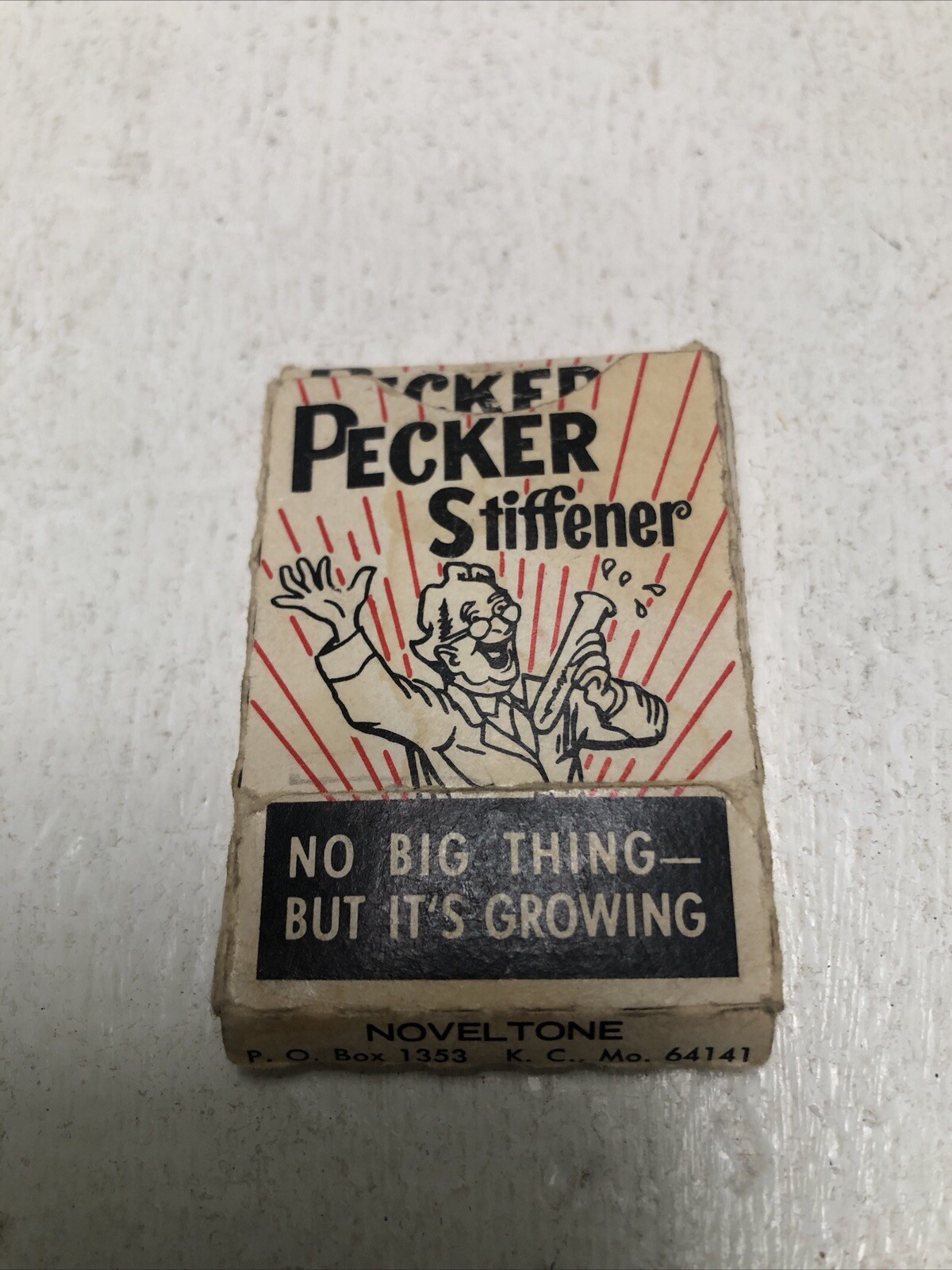Vintage 1960’s Joke Gag Cover Pecker Stiffener Noveltone Adult Party Novelty