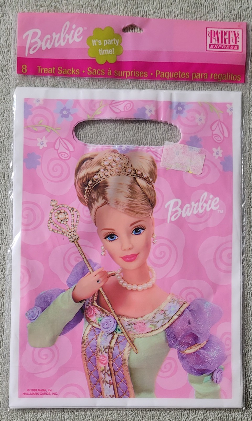 1999 New Lot of 8 pieces Vintage Barbie Princess Birthday Party Supplies Sealed