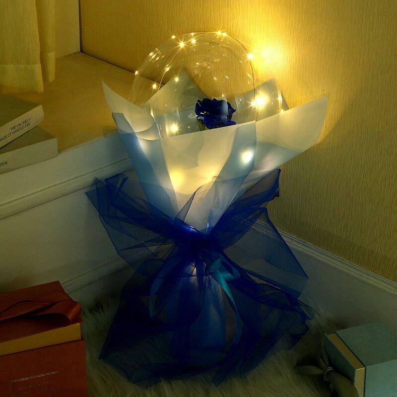 Luminous Led Light Balloon Rose Flower Bouquet Thanksgiving Party Gift For Her