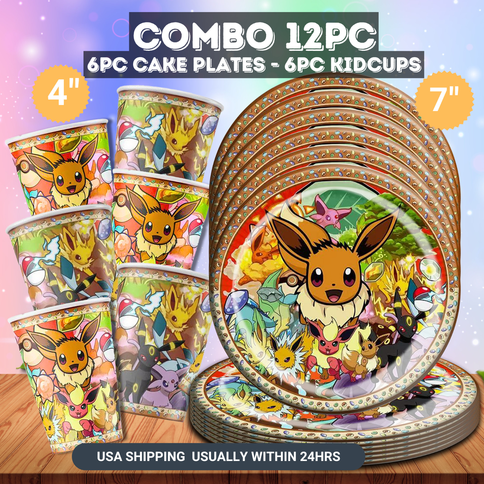 POKEMON PARTY SUPPLIES BIRTHDAY DECORATION BALLOON TABLEWARE SWIRL PLATE CUP