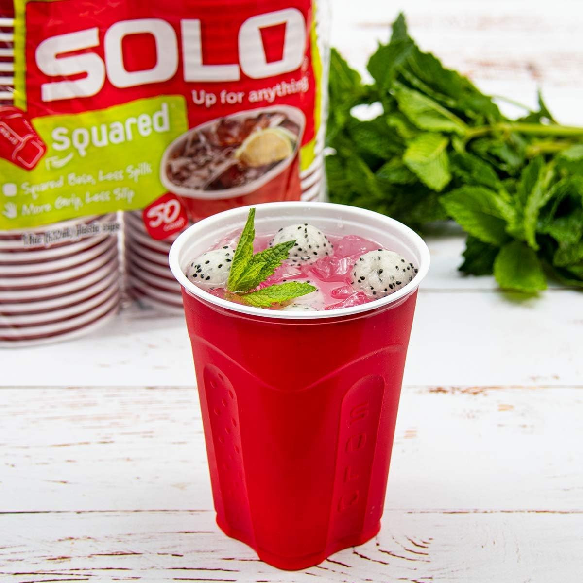 Cup Company Red Squared Plastic Party, 18 Ounce, 200 Count, 50 Count (Pack of 4)