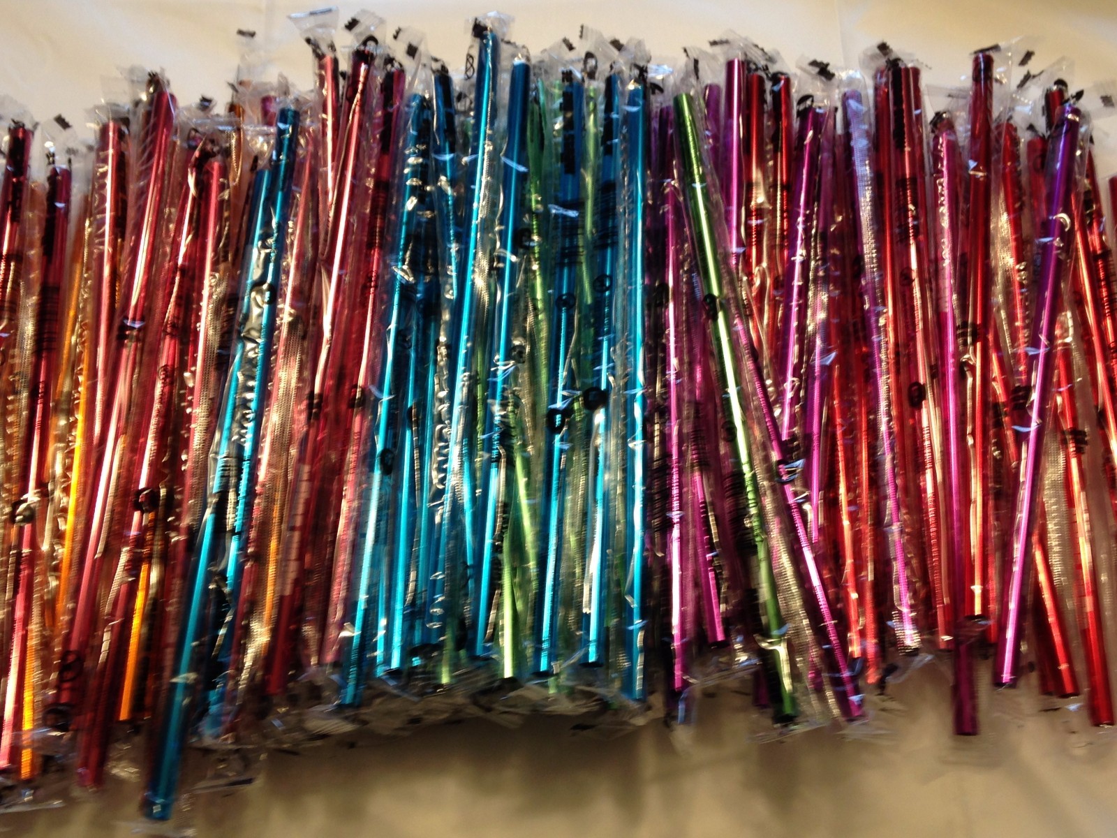 6 New Rainbow drinking straws Unique great Christmas gift present metal