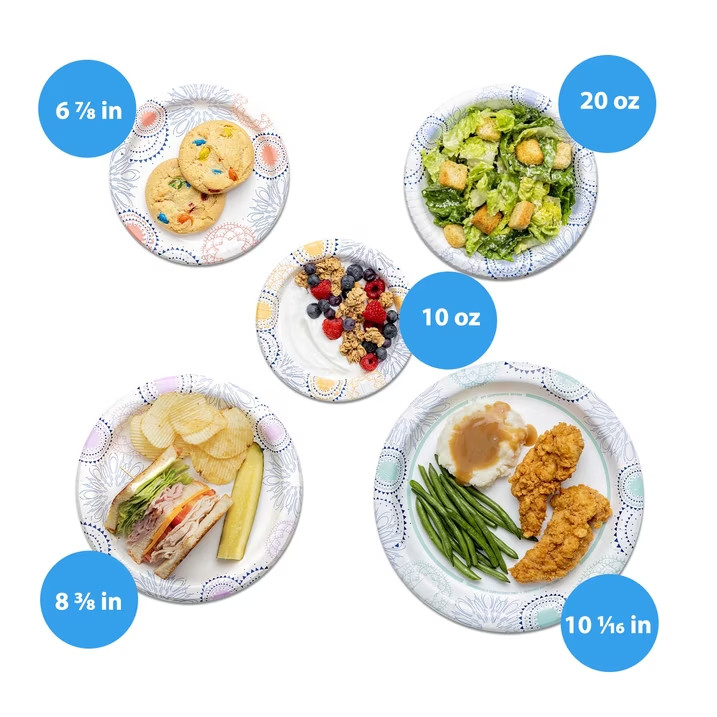 Great Value 8.5″ Everyday Disposable Paper Plates, 100 Count