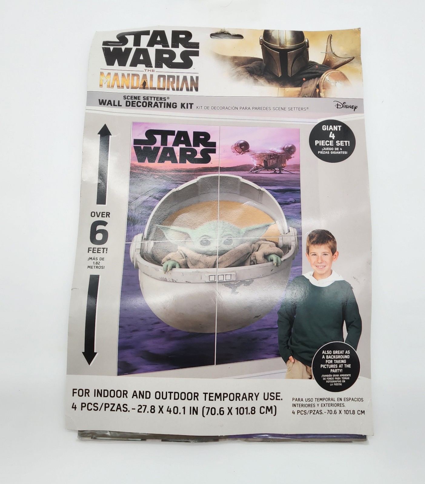 Star Wars The Mandalorian Grogu Scene Setter Wall Decorating Kit Over 6 Ft NEW