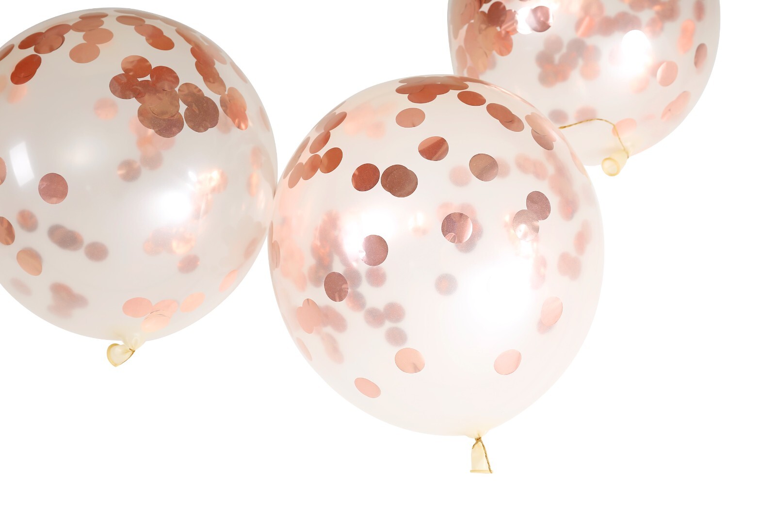 Rose Gold with Confetti Balloons Set – 18 Inch, Pack of 18 – Asherah’s Goods