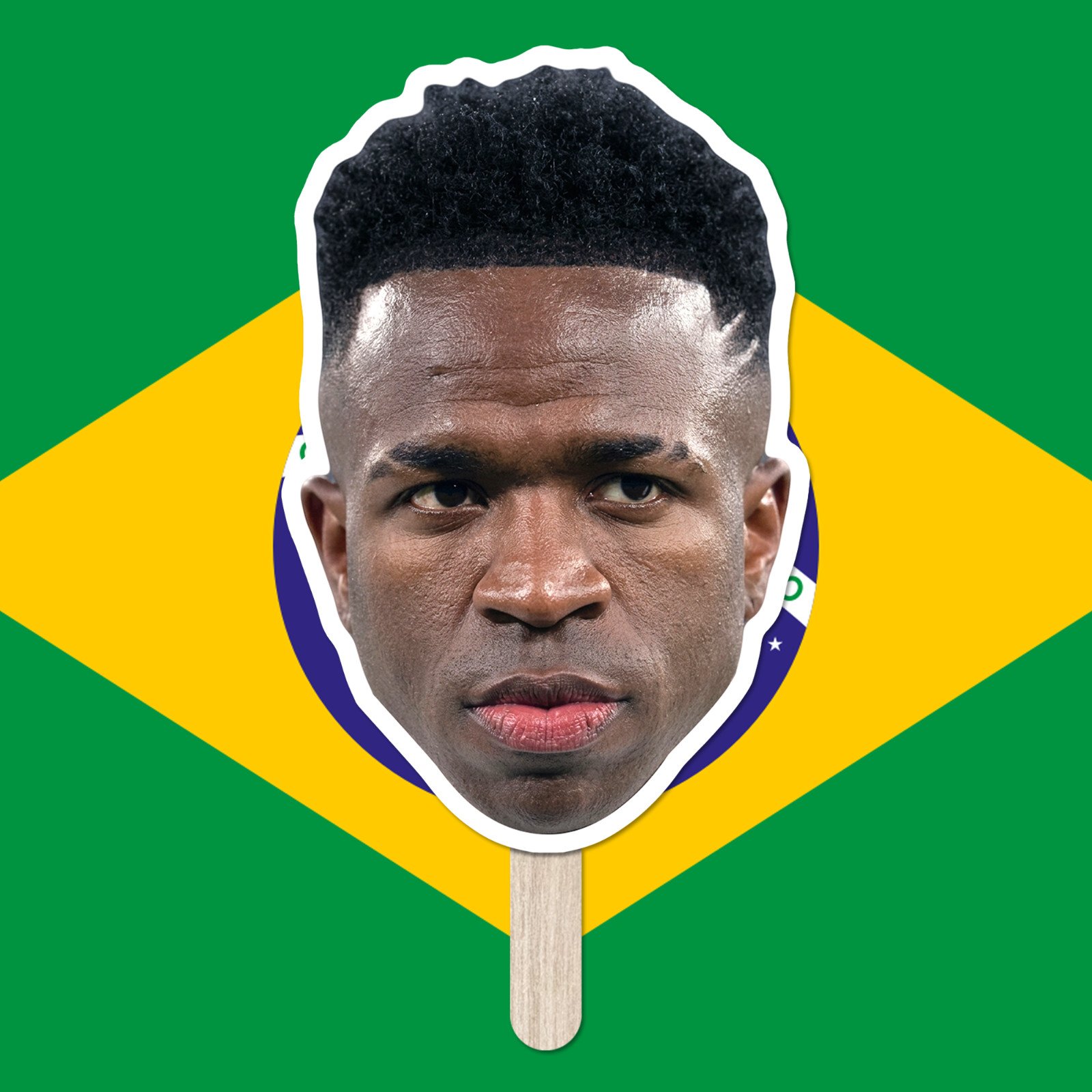 Brazil National Team Big Head Cutout – Neymar Jr, Vinicius Jr, Rodrygo