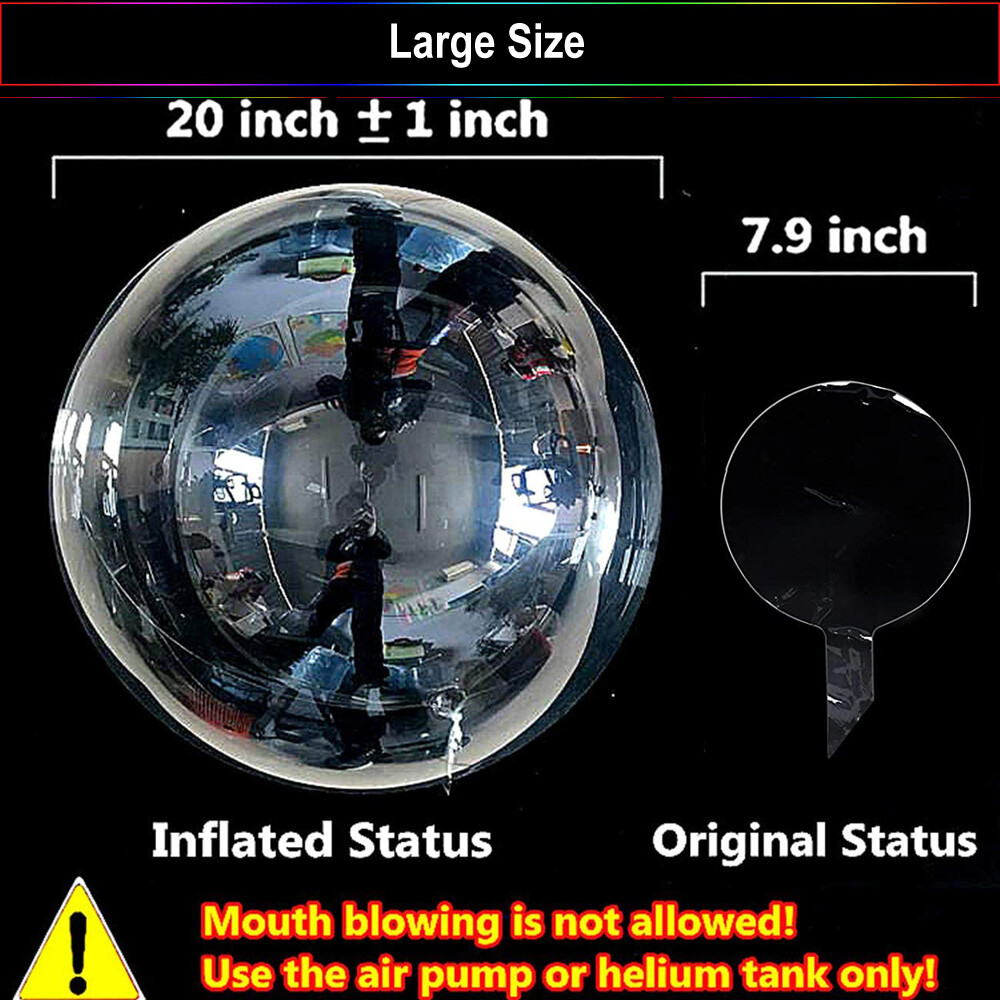 10 PCS LED Light Up BoBo Balloons 20″ Clear Bubble Balloon Birthday Party Decor
