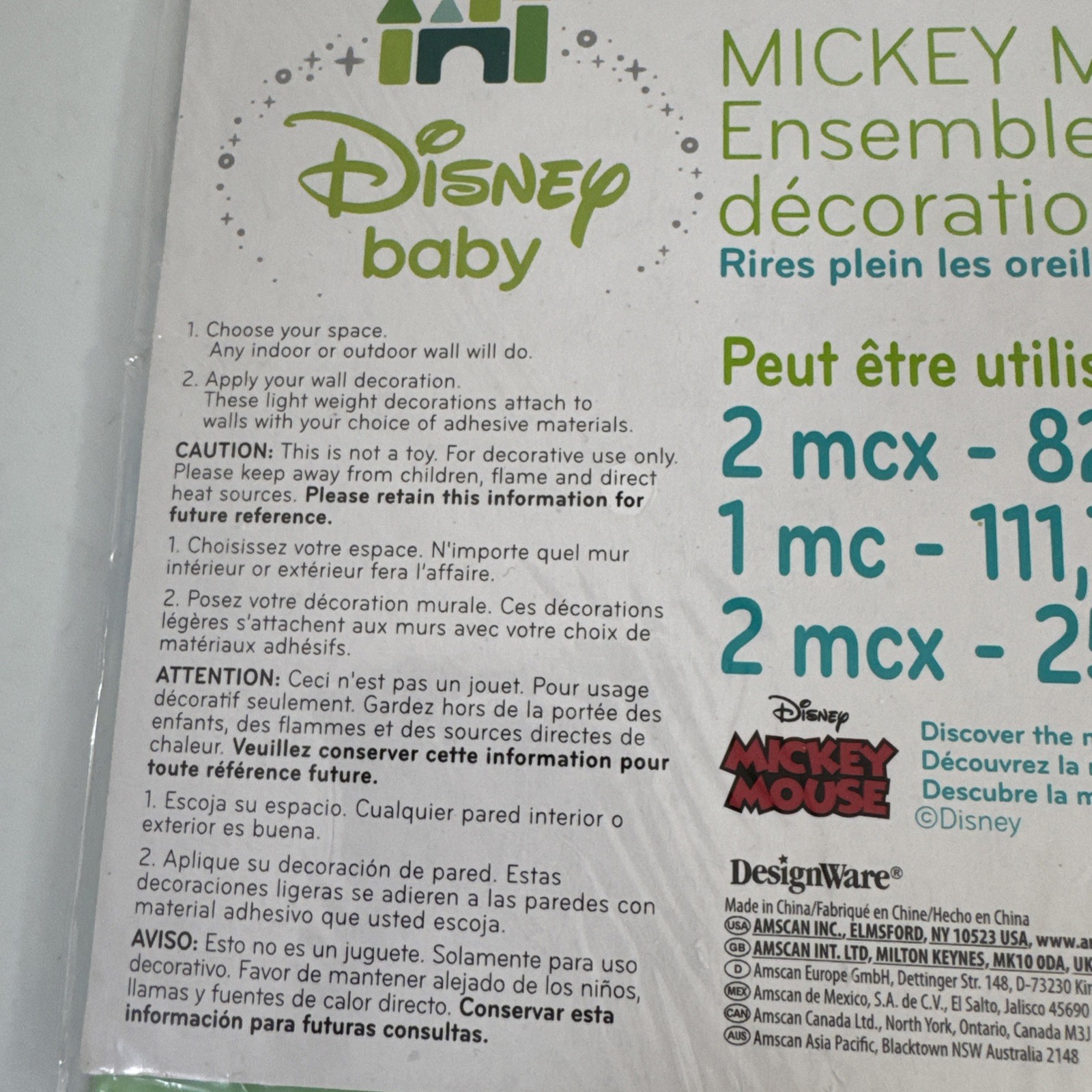 Disney Baby Mickey Mouse 1st Birthday Wall Banner Scene Setter 5pc Over 6ft