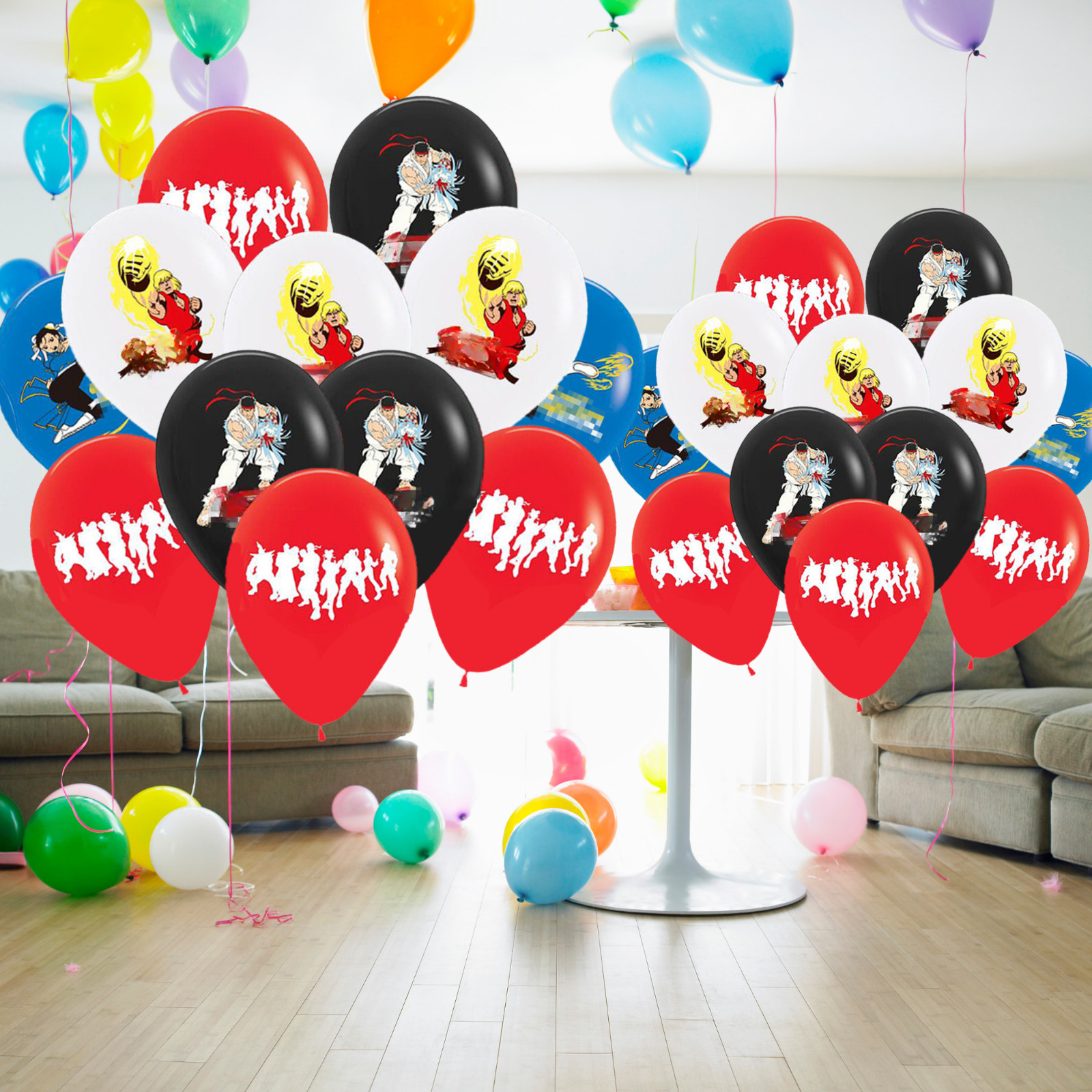 STREET FIGHTER balloon Cupcake Topper Party Decoration Supplies birthday banner
