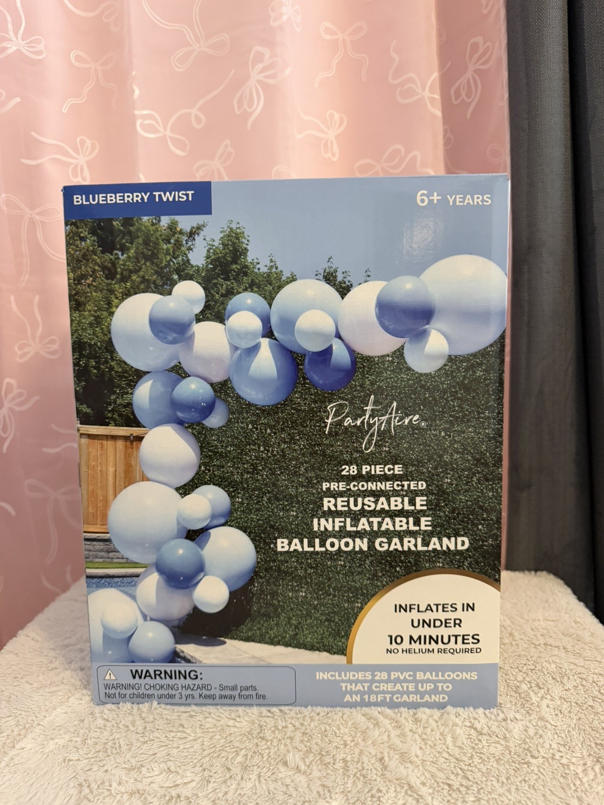 PartyAire 18′ Reusable PVC Balloon Arch, 28 pc in Blueberry Twist
