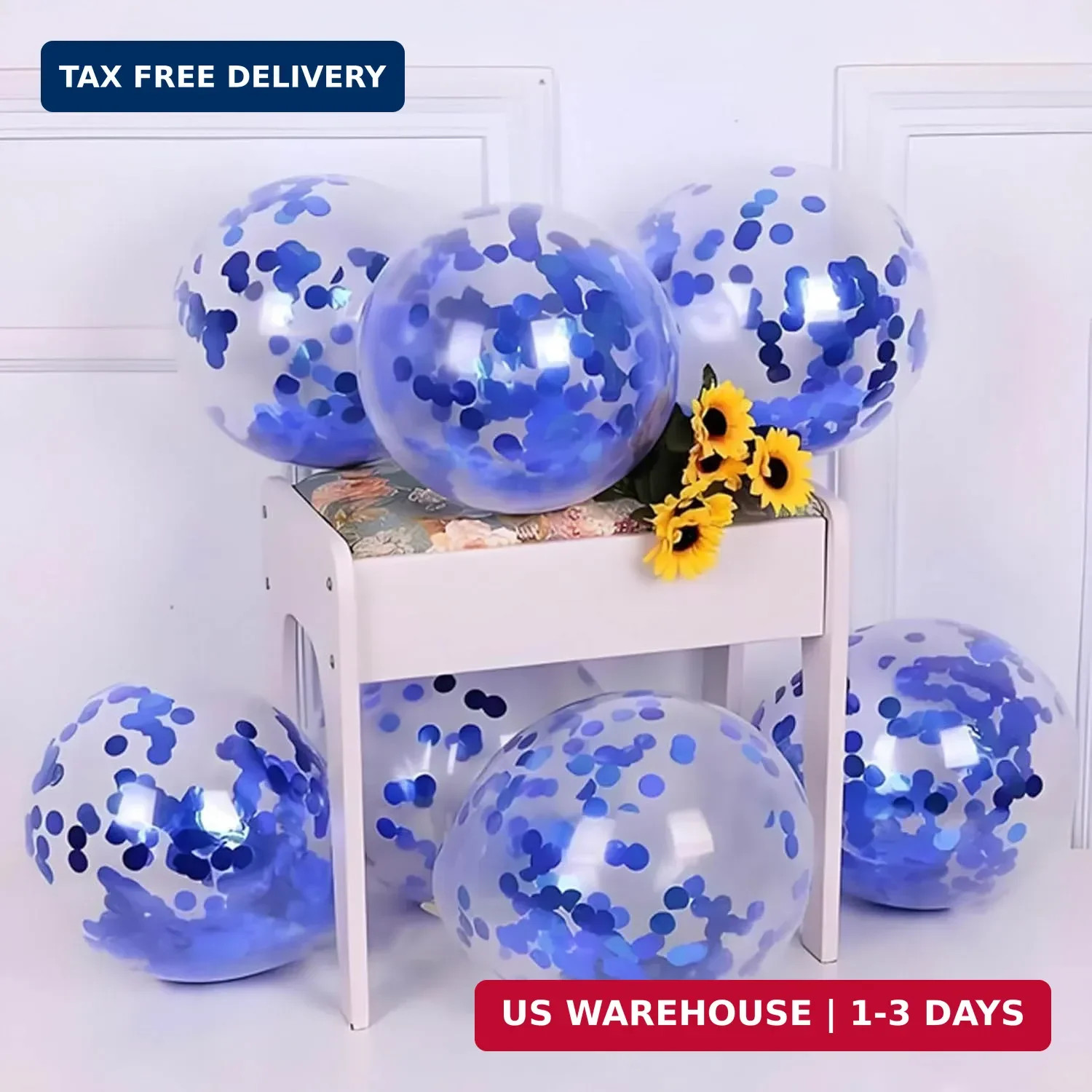 Blue Metallic Foil Confetti 8000 Pcs Shiny Round Table Confetti for Fill Balloon