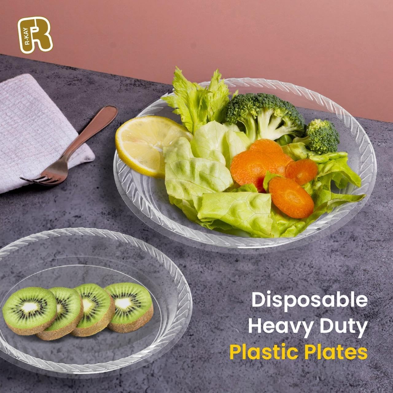 100 Pack 6 Inch Clear Plastic Plates – Heavy Duty Small Dessert Plates –