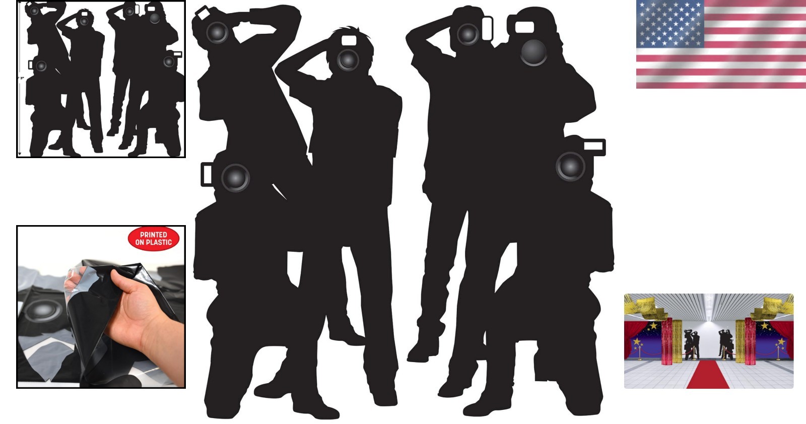 Paparazzi Wall Decor 2pcs Hollywood Backdrop Decorations for Parties