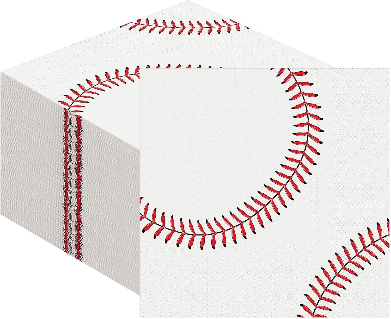 96 Pieces Baseball Napkins 6.5 x 6.5 Inches Paper Baseball Party Decorations