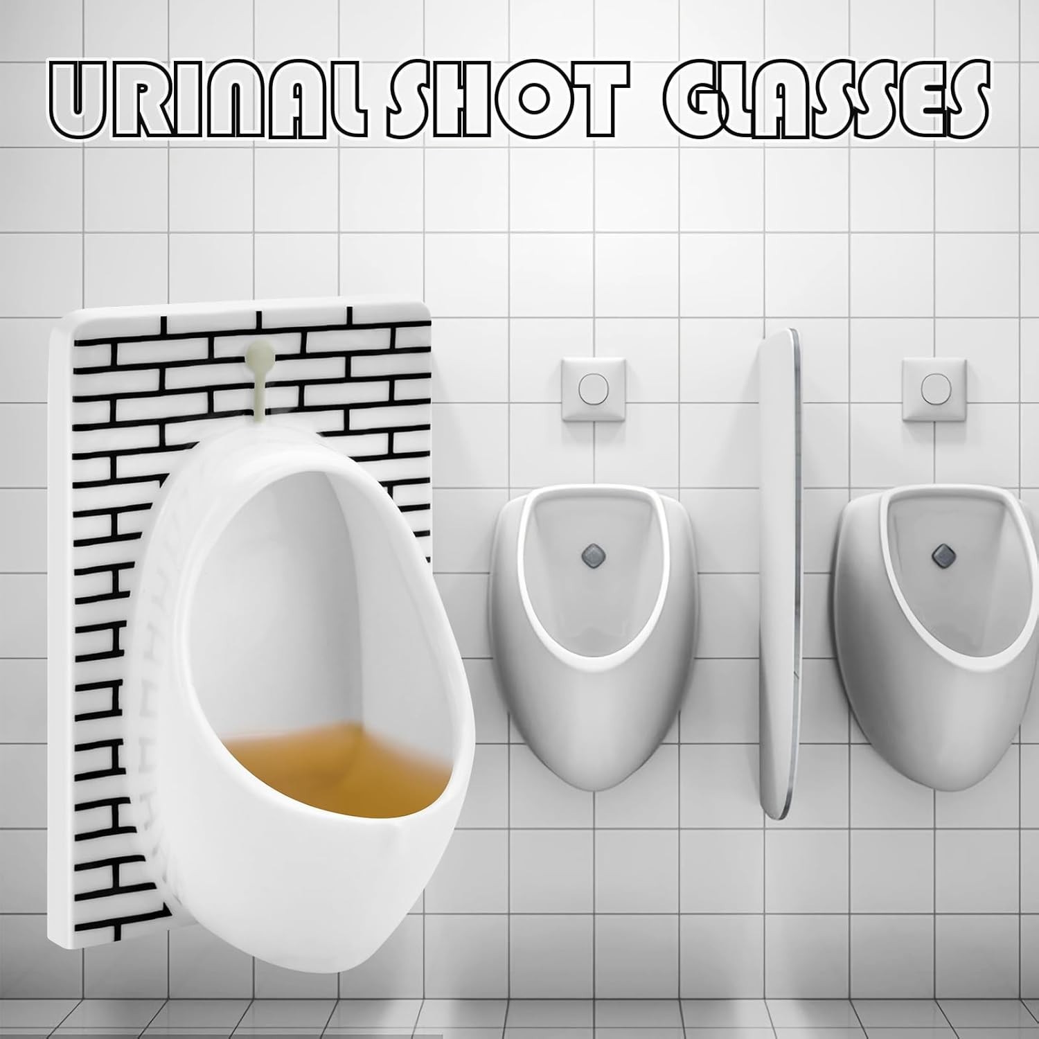 White Elephant Gifts for Adults: Urinal Shot Glasses Set of 2 Odd Funny Gag Gift