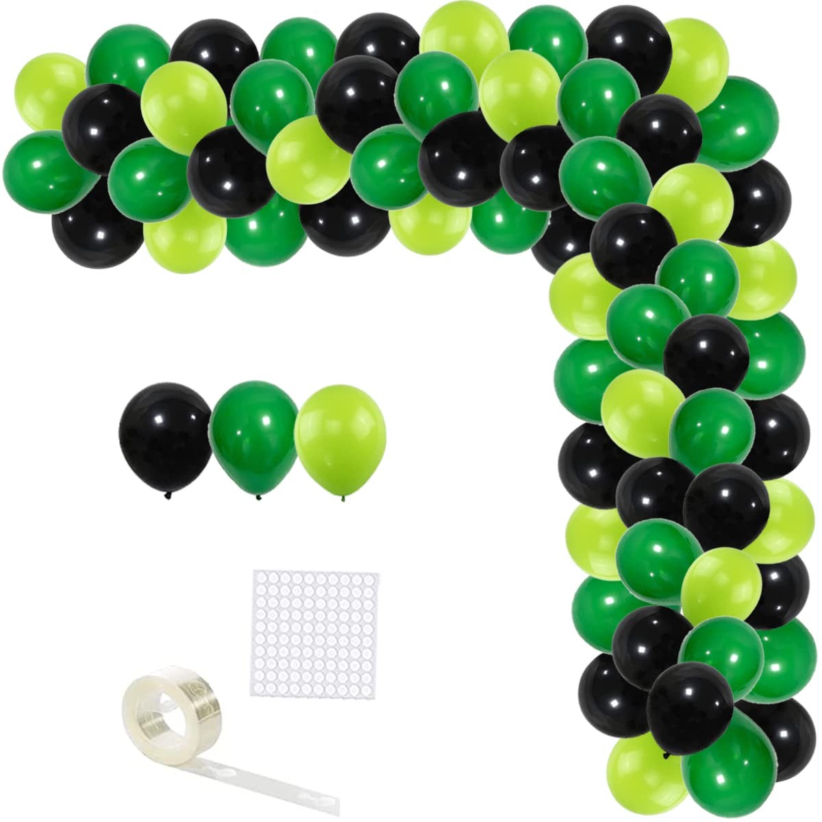 Green Black Balloon Garland Kit Dark Lime Green Balloons for Birthday Parties