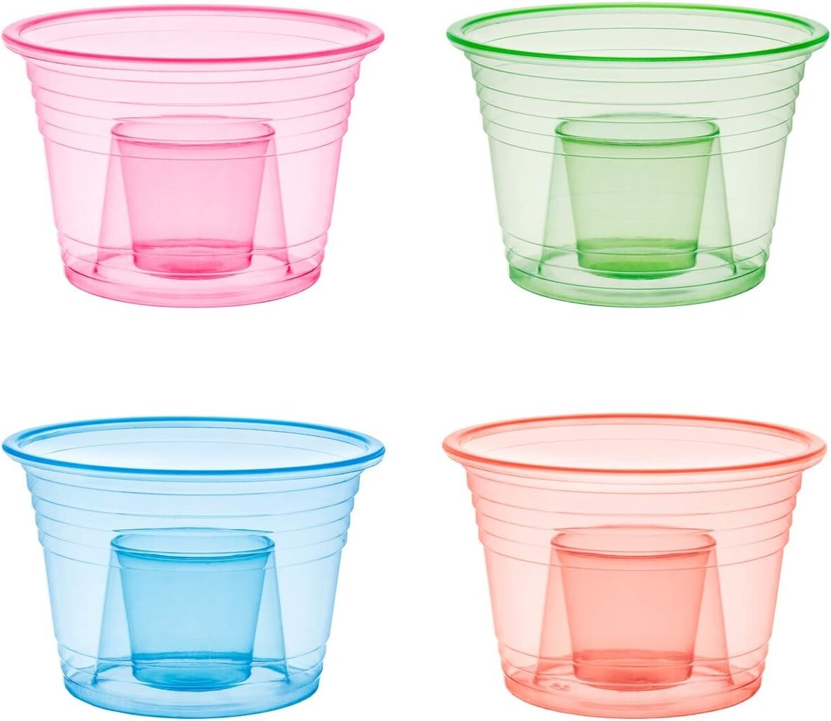 Plastic Bomber Cups Jager Bomb Party Shot Glasses Disposable Neon 500 or 100 Pcs