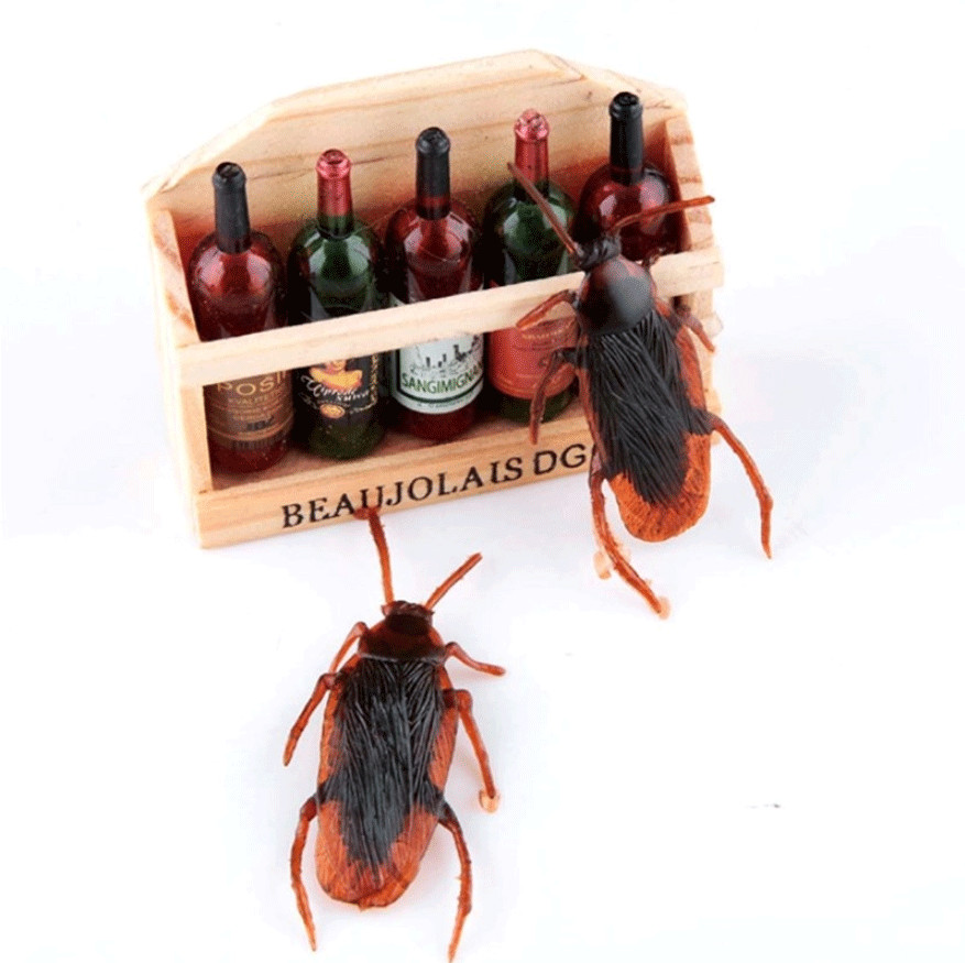 Prank Realistic Rubber Fake Cockroaches Creepy Cock Roach Bugs Gag For Kid 80pcs