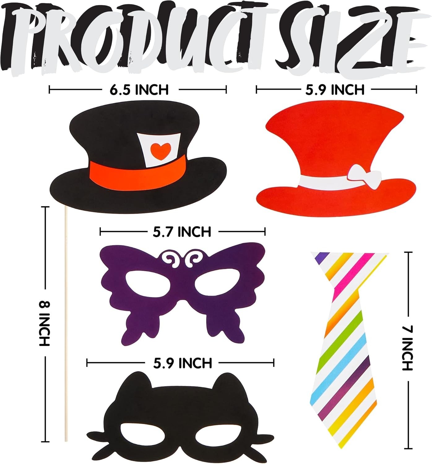 Photo Booth Props 66 Pieces Multi Color Party Favors for Graduation Wedding