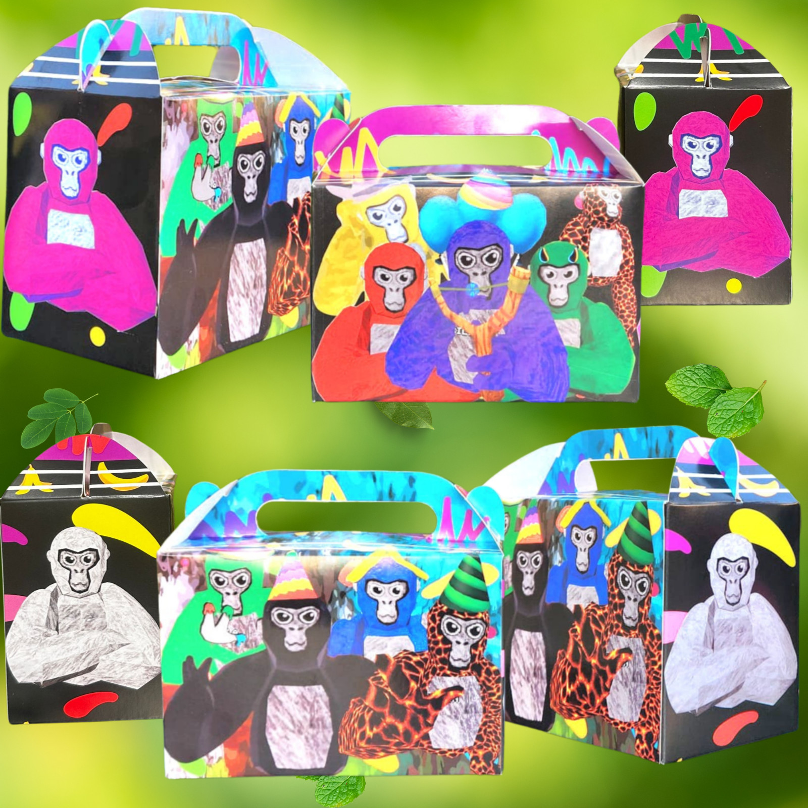 Gorilla tag Party Supplies happy birthday centerpiece decoration gift box favor