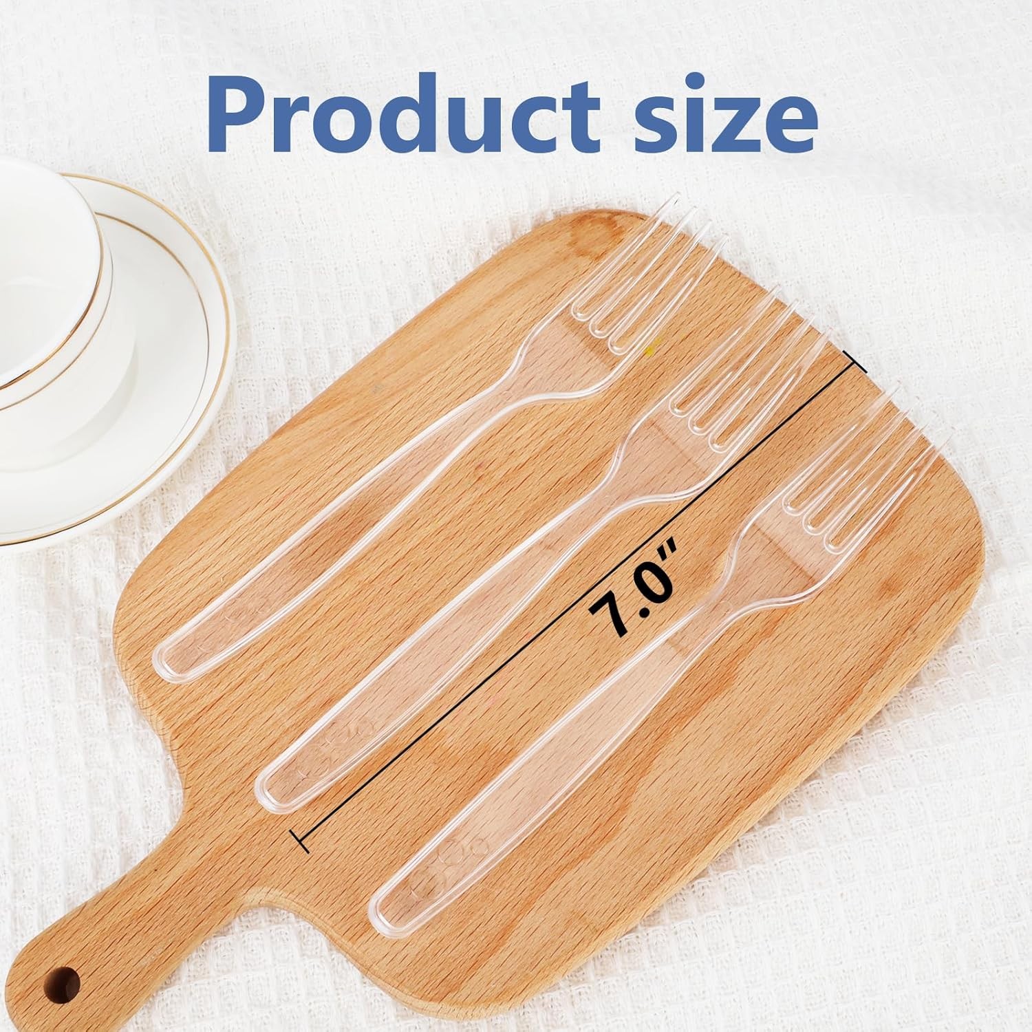100 Count Disposable Plastic Forks,Heavy Duty Plastic Forks, Clear Plastic