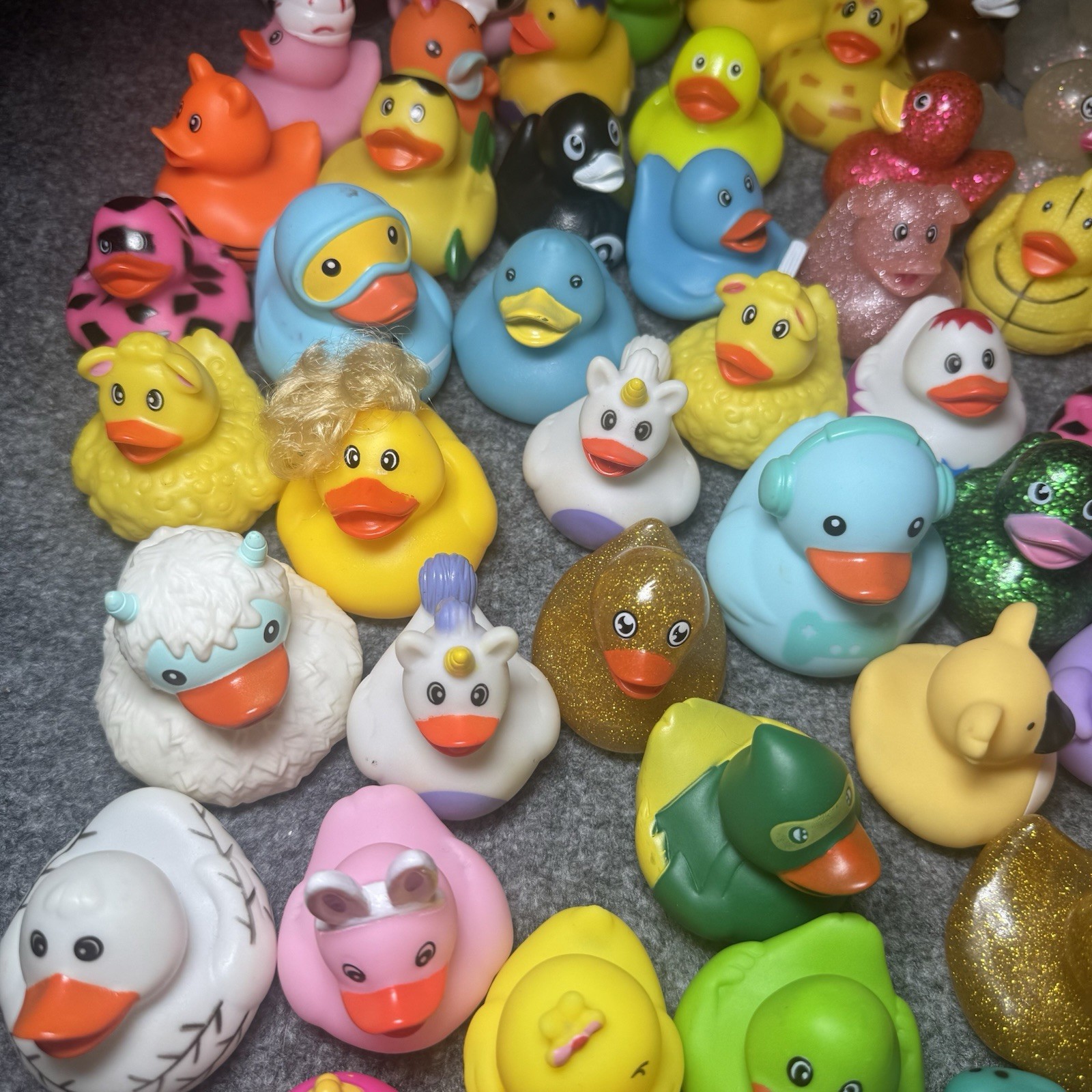 Rubber Ducks Bulk Assortment Duckies Jeep Ducking Duck Bath Toys Lot Of 114