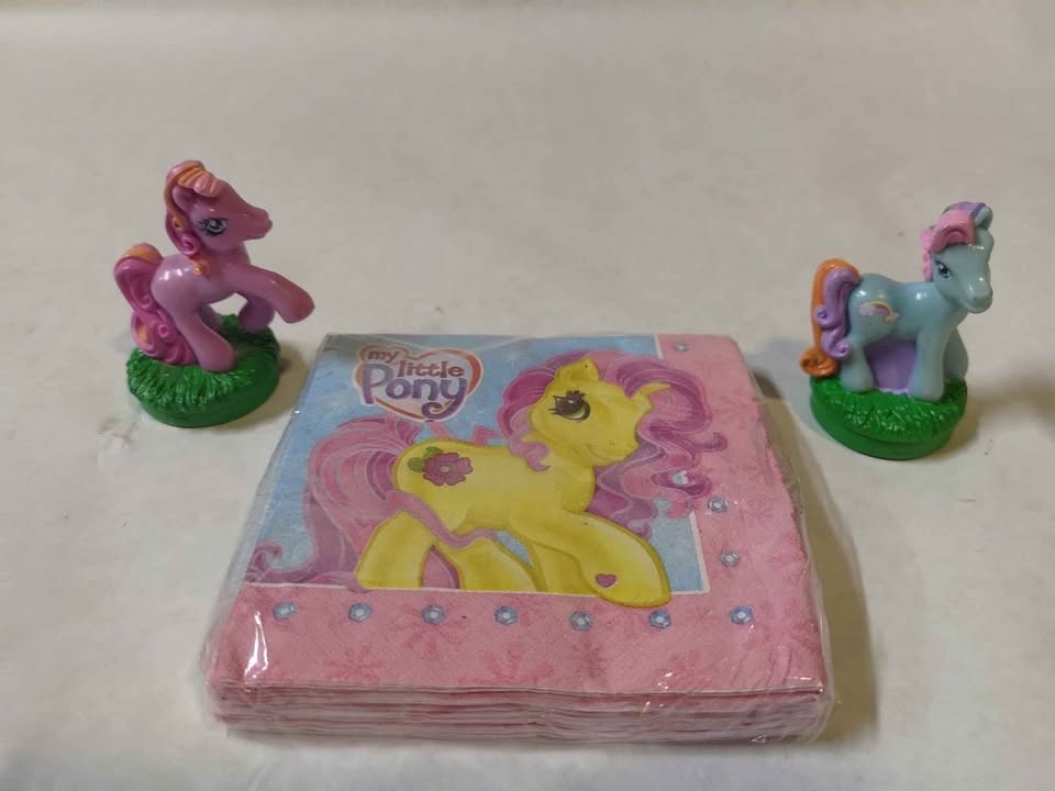 Retro Style My Little Pony Party Bundle: Napkins & 2 Pony Stamps